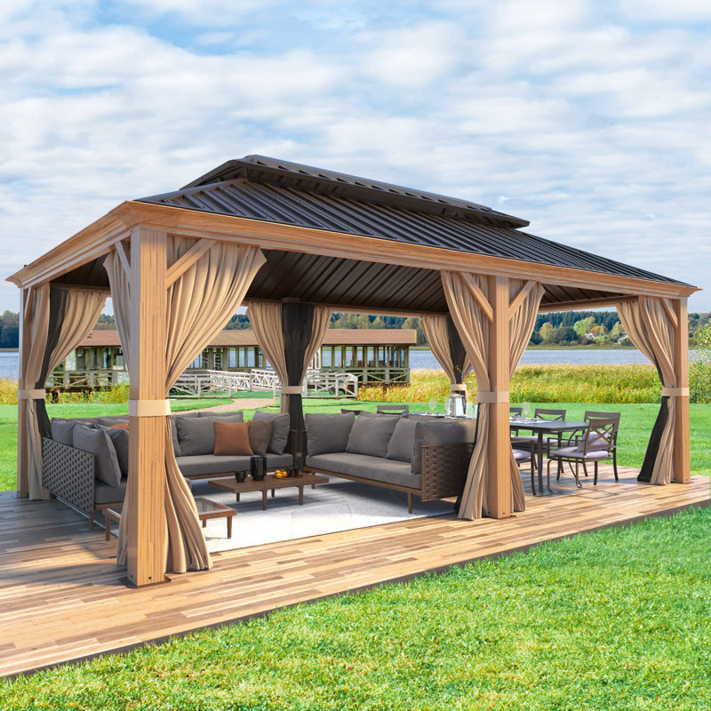 EROMMY 12 Ft. W x 20 Ft. D Metal Patio Gazebo & Reviews Wayfair